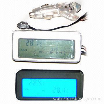 Car In/Out Thermometers, EL Light with Display, 44.8 x 37.5 x 44.5cm Size